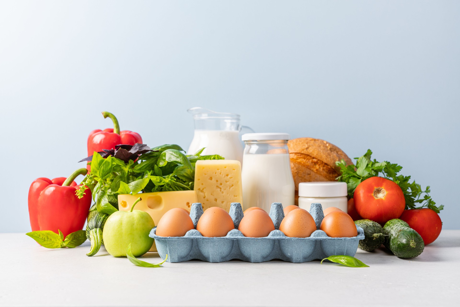 Groceries shopping or food delivery concept